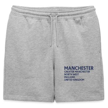Manchester – England Lyric Design - Mens' Premium Organic Sweatshorts - heather grey - Front - AI Model Male 178 light (178cm)