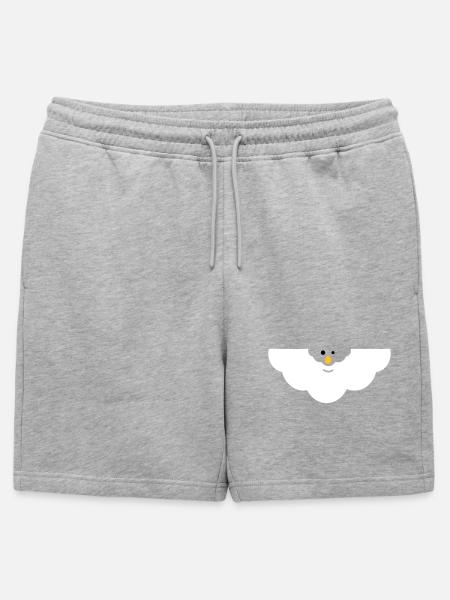 Cuddly Cloud Face - Mens' Premium Organic Sweatshorts - heather grey