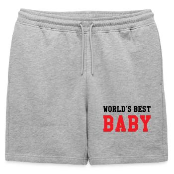 Meilleur bébé du monde - Naissance - Enfant - Short de survêtement homme premium - gris chiné - Devant - AI Model Male 178 light (178cm)