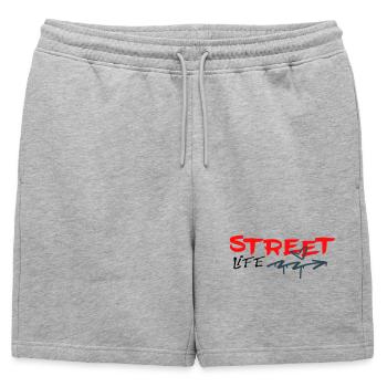 Vie de rue Graffiti - Short de survêtement homme premium - gris chiné - Devant - AI Model Male 178 light (178cm)