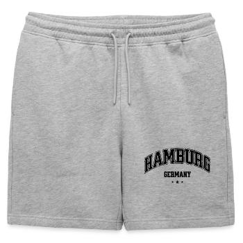 Hambourg, Allemagne, Collège de Lettrage Heimat - Short de survêtement homme premium - gris chiné - Devant - AI Model Male 178 light (178cm)