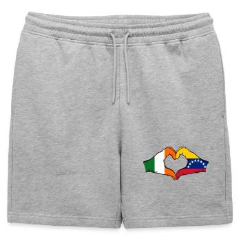 Cœur du drapeau Irlande du Venezuela - Short de survêtement homme premium - gris chiné - Devant - AI Model Male 178 light (178cm)