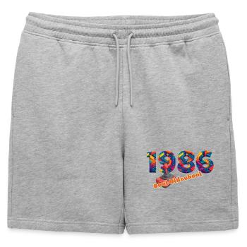 Vintage 1986 – Joystick rétro – Cool old school - Short de survêtement homme premium - gris chiné - Devant - AI Model Male 178 light (178cm)