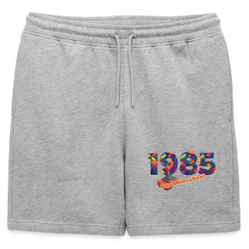 Vintage 1985 – Joystick rétro – Cool old school - Short de survêtement homme premium - gris chiné - Devant - AI Model Male 178 light (178cm)