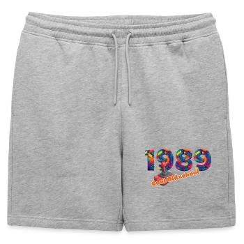1989 – Style rétro du jeu numérique - Short de survêtement homme premium - gris chiné - Devant - AI Model Male 178 light (178cm)