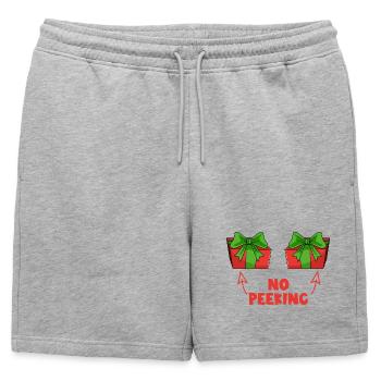 Ne regarde pas! Cadeau de Noël coquin ! Regardez - Short de survêtement homme premium - gris chiné - Devant - AI Model Male 178 light (178cm)