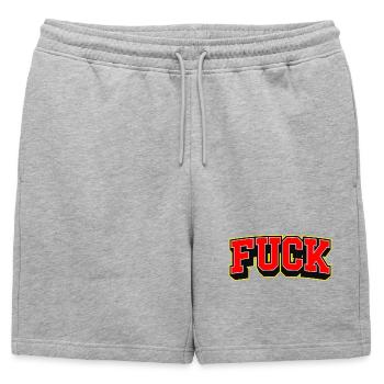 Mot F : Logo de style sportif - Short de survêtement homme premium - gris chiné - Devant - AI Model Male 178 light (178cm)