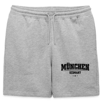 Lettrage Munich-Allemagne - Short de survêtement homme premium - gris chiné - Devant - AI Model Male 178 light (178cm)