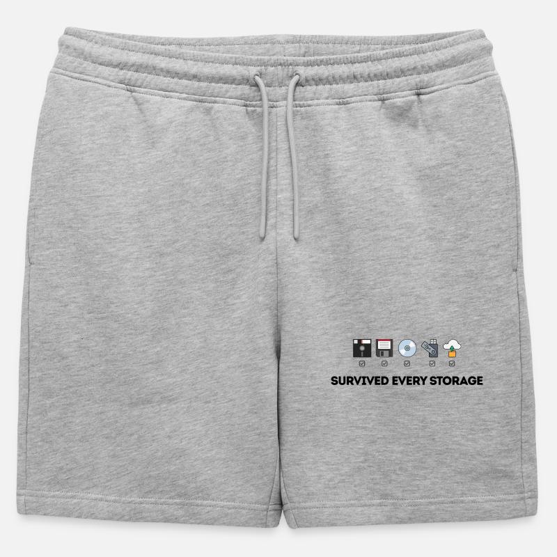 Data Storage Evolution - Tech Icons - Mens' Premium Organic Sweatshorts - heather grey