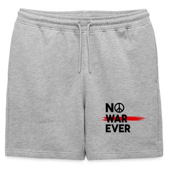 No War Ever Peace Peace Sign - Mens' Premium Organic Sweatshorts - heather grey - Front - AI Model Male 178 light (178cm)