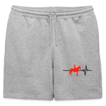 Heartbeat Riding – Cheval dans le sang - Short de survêtement homme premium - gris chiné - Devant - AI Model Male 178 light (178cm)