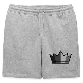 Logo du Roi Noir Crown Gaming - Short de survêtement homme premium - gris chiné - Devant - AI Model Male 178 light (178cm)