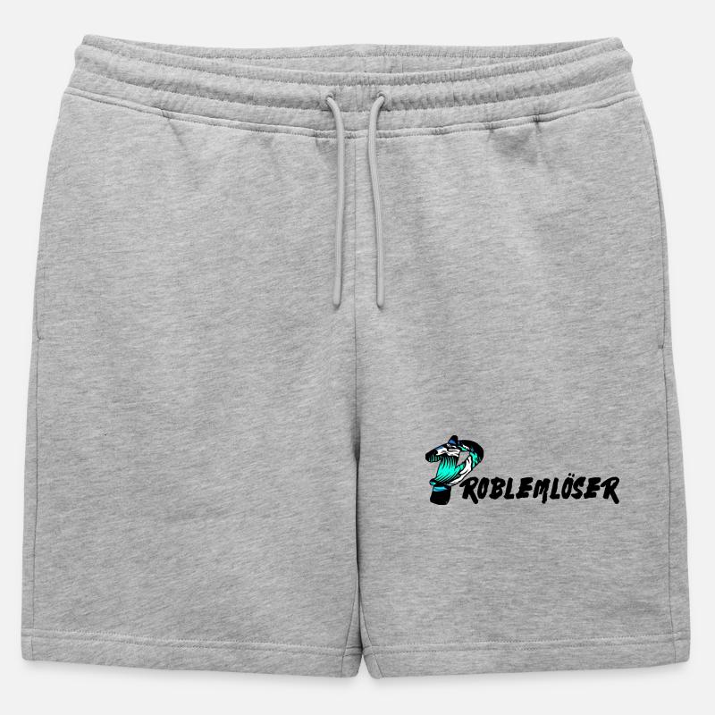Problem solver text - Mens' Premium Organic Sweatshorts - heather grey