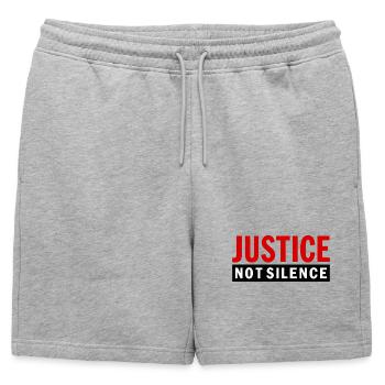 Justice Not Silence Déclaration de Gerechtigkeit - Short de survêtement homme premium - gris chiné - Devant - AI Model Male 178 light (178cm)