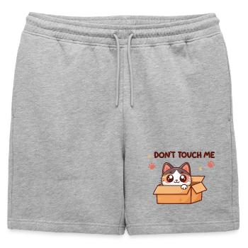 Chaton Dans Boîte – Pas Toucher - Short de survêtement homme premium - gris chiné - Devant - AI Model Male 178 light (178cm)