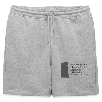 Political Career: Delivery to Plenary - Mens' Premium Organic Sweatshorts - heather grey - Front - AI Model Male 178 light (178cm)