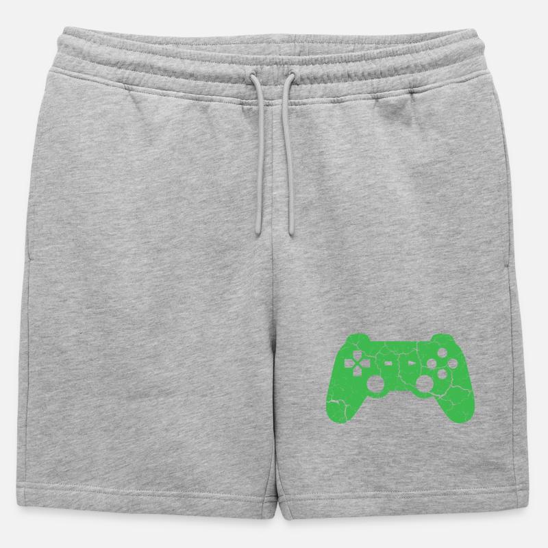Controller-Gaming - Männer Premium Organic Sweatshorts - Grau meliert