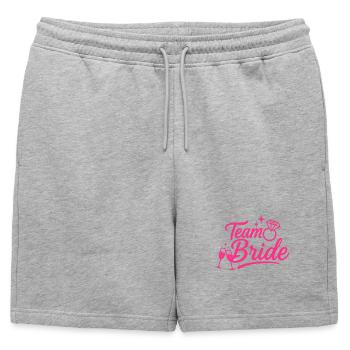 Équipe Mariée Diamant Rose - Short de survêtement homme premium - gris chiné - Devant - AI Model Male 178 light (178cm)