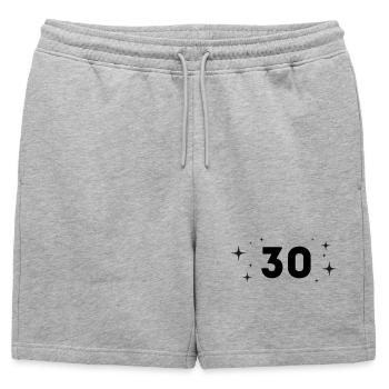 30 Number Birthday Anniversary - Mens' Premium Organic Sweatshorts - heather grey - Front - AI Model Male 178 light (178cm)