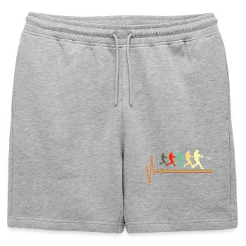 Baseball Heartbeat EKG Pulsation Retro Batter Sports - Short de survêtement homme premium - gris chiné - Devant - AI Model Male 178 light (178cm)