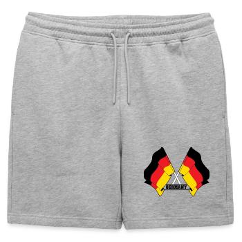 Germany Crossed Flags - Mens' Premium Organic Sweatshorts - heather grey - Front - AI Model Male 178 light (178cm)