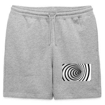 Spirale noire et blanche vortex - Short de survêtement homme premium - gris chiné - Devant - AI Model Male 178 light (178cm)