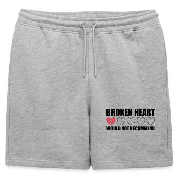 Broken Heart ne recommanderait pas Anti Valentine - Short de survêtement homme premium - gris chiné - Devant - AI Model Male 178 light (178cm)