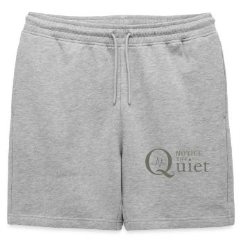 Remarquez la pleine conscience et le silence silencieux - Short de survêtement homme premium - gris chiné - Devant - AI Model Male 178 light (178cm)
