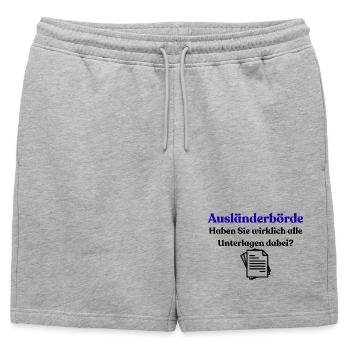 Bureau d’enregistrement des étrangers - Short de survêtement homme premium - gris chiné - Devant - AI Model Male 178 light (178cm)
