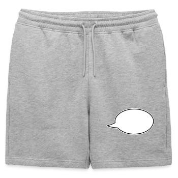 Speech bubble comic right - Mens' Premium Organic Sweatshorts - heather grey - Front - AI Model Male 178 light (178cm)