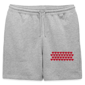 Cœurs rouges - Short de survêtement homme premium - gris chiné - Devant - AI Model Male 178 light (178cm)