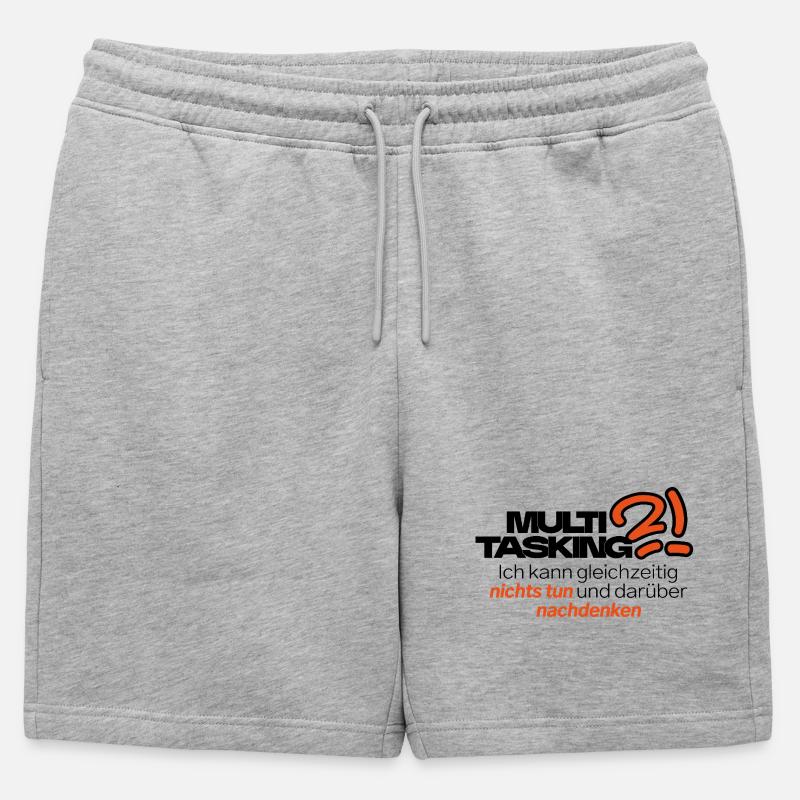 Multitasking mit Stil - Männer Premium Organic Sweatshorts - Grau meliert
