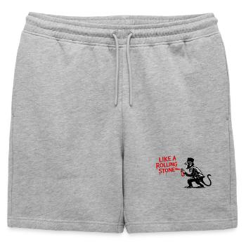 Comme un singe de Rolling Stone - Short de survêtement homme premium - gris chiné - Devant - AI Model Male 178 light (178cm)