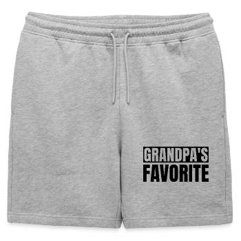Petit-enfant préféré Lustig Je suis le préféré de Papy - Short de survêtement homme premium - gris chiné - Devant - AI Model Male 178 light (178cm)