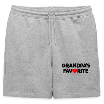 Petit-enfant préféré Cœur rouge Le préféré de grand-père - Short de survêtement homme premium - gris chiné - Devant - AI Model Male 178 light (178cm)