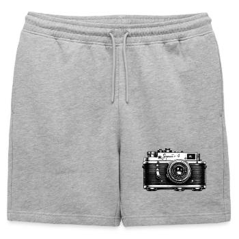 Vintage Camera Sketch - Mens' Premium Organic Sweatshorts - heather grey - Front - AI Model Male 178 light (178cm)