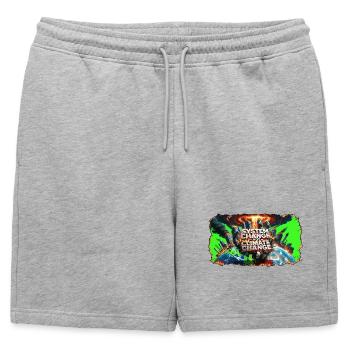 Changement systémique, pas changement climatique - Short de survêtement homme premium - gris chiné - Devant - AI Model Male 178 light (178cm)
