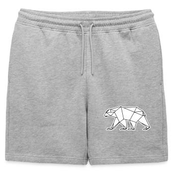 Icône polygonale de l’ours polaire - Short de survêtement homme premium - gris chiné - Devant - AI Model Male 178 light (178cm)