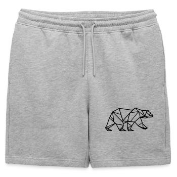 Polar Bear Polar Bear Polygon Icon - Mens' Premium Organic Sweatshorts - heather grey - Front - AI Model Male 178 light (178cm)