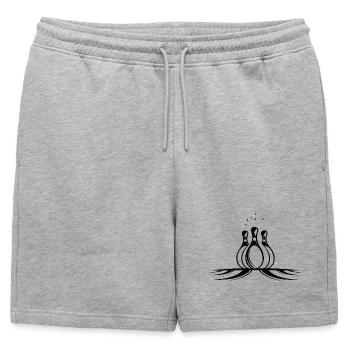 Match nul au bowling - Short de survêtement homme premium - gris chiné - Devant - AI Model Male 178 light (178cm)