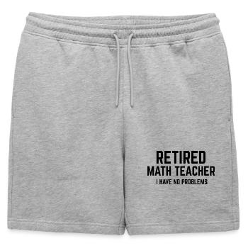 Math Teacher Retired Retirement Mathematics - Mens' Premium Organic Sweatshorts - heather grey - Front - AI Model Male 178 light (178cm)