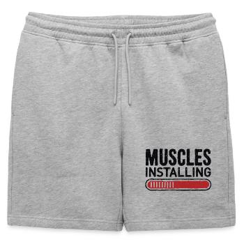 Installation des muscles - Short de survêtement homme premium - gris chiné - Devant - AI Model Male 178 light (178cm)