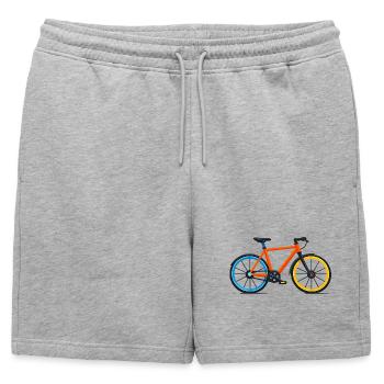 Vélo coloré aux couleurs contrastantes - Short de survêtement homme premium - gris chiné - Devant - AI Model Male 178 light (178cm)