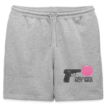 Make Bubbles Not War - Funny Ironic Gun - Mens' Premium Organic Sweatshorts - heather grey - Front - AI Model Male 178 light (178cm)