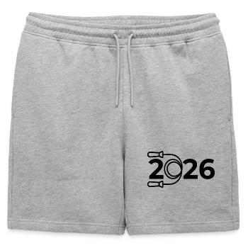Sport de saut de cordes 2026 - Short de survêtement homme premium - gris chiné - Devant - AI Model Male 178 light (178cm)