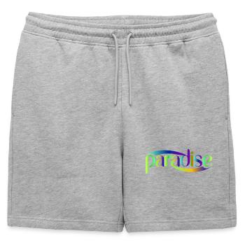 Conception du scénario Paradise Rainbow - Short de survêtement homme premium - gris chiné - Devant - AI Model Male 178 light (178cm)