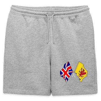 Somerset + Grande-Bretagne croisés - Short de survêtement homme premium - gris chiné - Devant - AI Model Male 178 light (178cm)