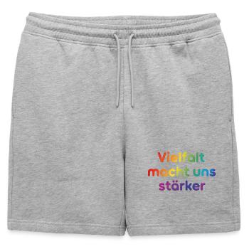 La diversité nous rend plus forts - Short de survêtement homme premium - gris chiné - Devant - AI Model Male 178 light (178cm)