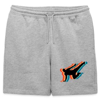 Parkour Heartbeat Pulse Freerunning rétro - Short de survêtement homme premium - gris chiné - Devant - AI Model Male 178 light (178cm)