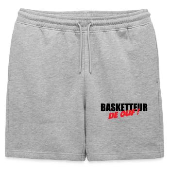 Basketteur de ouf – fun passion sport performance  - Short de survêtement homme premium - gris chiné - Devant - AI Model Male 178 light (178cm)